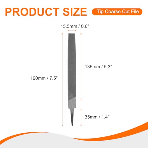 HARFINGTON Tip Coarse Cut File High Carbon Steel Double Cut Teeth 6" - size: 6", style: Coarse
