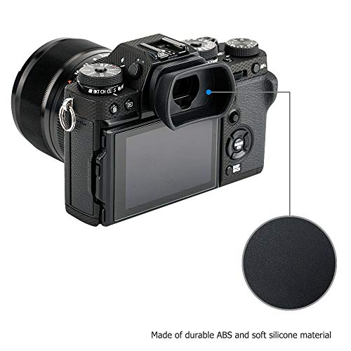 Kiwifotos Long Soft Viewfinder Eyecup Eyepiece for Fuji X-T5 X-T4 X-T3 X-H2 - size: For Fuji X-T5 X-T4 X-T3 GFX100S & More Camera