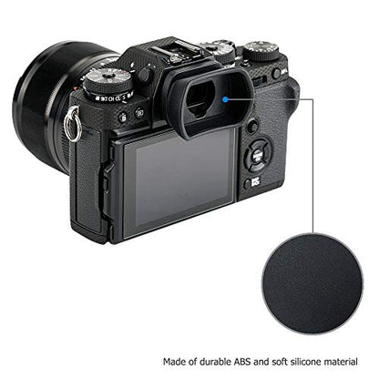 Kiwifotos Long Soft Viewfinder Eyecup Eyepiece for Fuji X-T5 X-T4 X-T3 X-H2 - size: For Fuji X-T5 X-T4 X-T3 GFX100S & More Camera