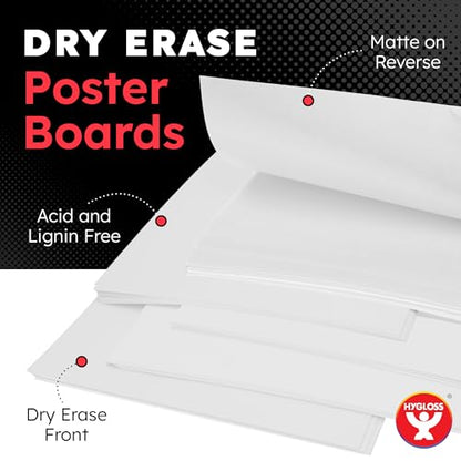 Hygloss Dry Erase Poster Board Paper 11x14 Inch, 60 Count, White Board - color: Original, size: 11 x 14-Inch, style: 60