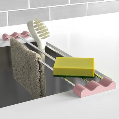 Tomorotec Adjustable Over-The-Sink Kitchen Rack, BPA-Free, Pink - color: Pink
