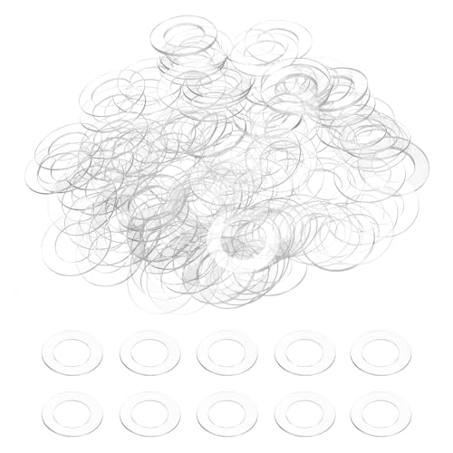 uxcell 120 Pcs M12 PVC Flat Washers 12mm ID 20mm OD 0.5mm Thick Plain Washer Grommets Plastic Sheet Gasket Fastener Sealing Spacer Gasket Ring Water Hose Washers, Clear - size: M12x20mmx0.5mm