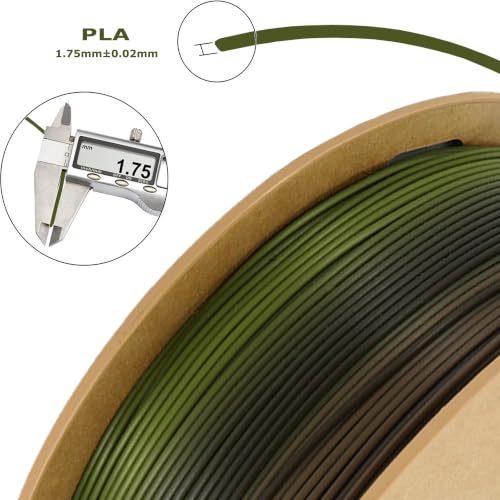 PLA Forest/Jungle/Military Rainbow Gradient Multicolor Filament - color: Pla Military Rainbow