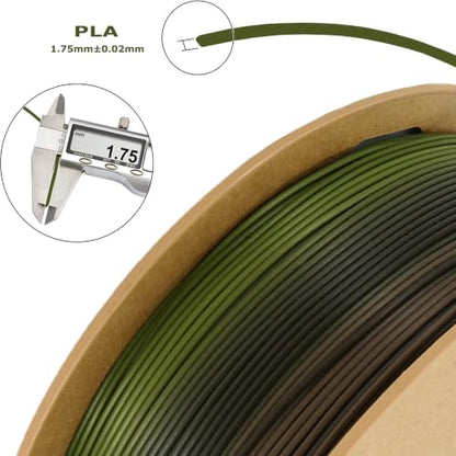 PLA Forest/Jungle/Military Rainbow Gradient Multicolor Filament - color: Pla Military Rainbow