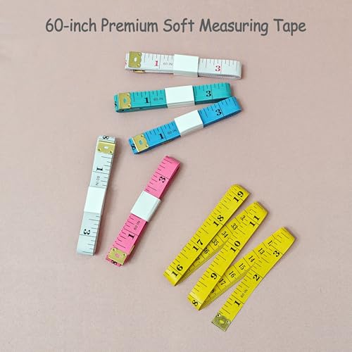 6 Pack Soft Tape Measure Double Scale 60-inch/150cm,Fabric Craft Tape Measure & Medical Body Measurement,Sewing Flexible Vinyl Ruler & Measuring Tape for Body Weight Loss