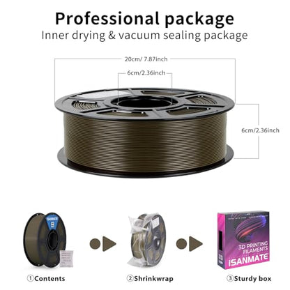 iSANMATE 3D Printer Filament ASA Champagne Gold, UV & Weather Resistant ASA Filament Perfect for Outdoor Functional Parts, for Bambu Lab 3D Printers,AMS,AMSLite, 1kg Spool (2.2lbs) - color: Champagne Gold
