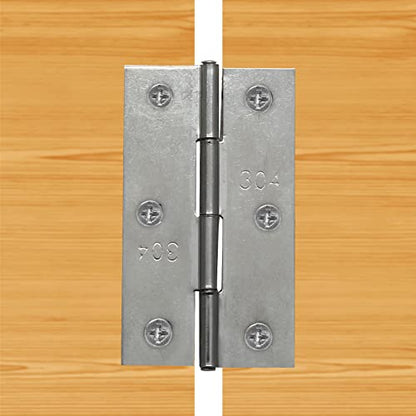 Piutouyar 6Pack 3 Inch Butt Hinge 304 Stainless Steel Mini Hinges - size: 3 Inch
