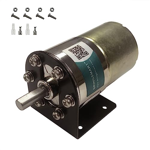 Bringsmart DC 12V 600rpm Gear Motor with Bracket Centric Shaft 37mm Gearbox - style: 12V 600RPM