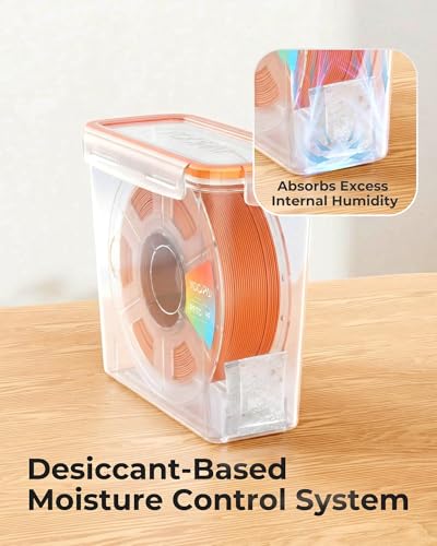 YOOPAI Pro Filament Storage Box – Precision-Fit Airtight Container for Single 1KG Spools, Flat-Lid Design for Stable Stacking, Premium Desiccant Moisture Control, 3D Printer Filament Storage 6 Pack
