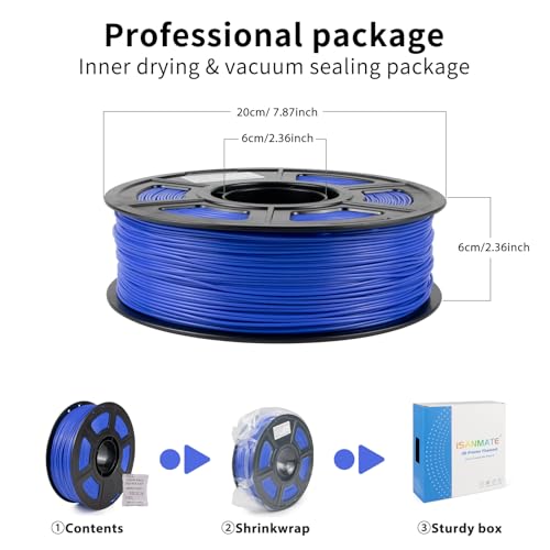 iSANMATE ASA Filament 1.75mm Blue 1KG, UV & Weather Resistant 3D Printer Filament Perfect for Outdoor Functional Parts, Dimensional Accuracy +/- 0.02mm, 1kg Spool (2.2lbs) - color: Blue