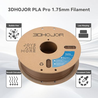 3DHoJor PLA+ 3D Printer Filament Brown,1kg - color: Brown