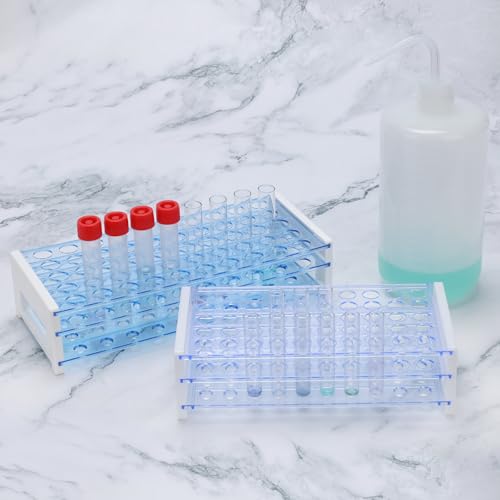 BorinGlass 50-Place Test Tube Rack for 16mm O.D. Tubes, Sturdy Plastic Lab Organizer - size: 16mm