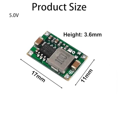 10 Pack MP1584EN 5V Buck Converter Module, Mini360 DC-DC Step Down Voltage Regulator Board 1.8A Output, Wide 5-23V Input for Arduino, RC Models, DIY Electronics - style: 10pcs-5V