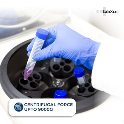 Polypropylene Conical Centrifuge Tubes - Plastic Test Tubes with Caps, Printed Graduation, Sterile, Blue Flat Screw Caps, for Medical and Laboratory Use (50, Conical 15ml with Tray) - size: Conical 15ml With Tray