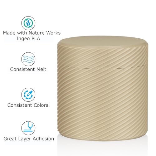Inland PLA Basics Filament 1.75mm, 1kg Spool – Dimensional Accuracy ±0.02mm, Neatly Wound, Fits Most FDM 3D Printers (Light Brown, 1 Pack) - color: 1kg Light Brown
