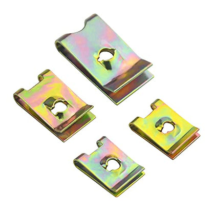 WMYCONGCONG 110 PCS Auto Car U Nut Clip Assortment Car Fastener Clips Speed Fastener Replacement for Dash Door Panel Interior, #6/8/10/12