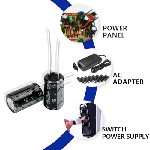 50 Pcs Electrolytic Capacitor 1000uF 16V Aluminum Radial Electrolytic Capacitors - style: 16V 1000uF