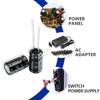 50 Pcs Electrolytic Capacitor 1000uF 16V Aluminum Radial Electrolytic Capacitors - style: 16V 1000uF