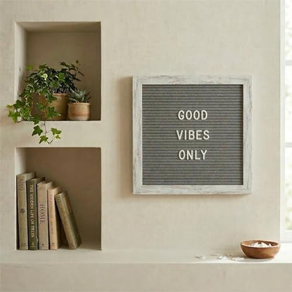 Rustic Gray Felt Letter Board 10x10 with Stand, Wall Mount, 336 Letters - color: Rustic Gray