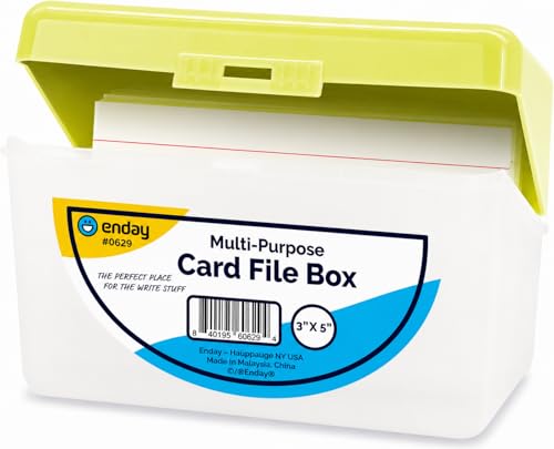 Enday Index Card Box Green 3x5 Index Card Holder, Index Card Organizer, Flash Card Holder, Holds 250 Cards. - color: GREEN, size: 1 PACK
