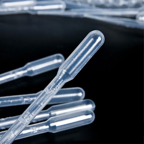 100Pcs Clear Graduated Trasfer Pipettes 0.5ML Capacity Liquid Dropper Plastic Transparent Eye Droppers Perfume Dispenser for Essential Oil Transfer Science Crafts - size: 0.5ml