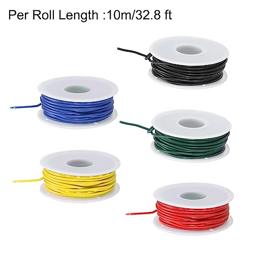 MECCANIXITY 20AWG Wire 20 Gauge Electrical Wire, PVC 1007 Stranded Wire Hook Up Wire Tinned Copper Wire 50m(164ft) 5 Colors for DIY Wiring Applications - size: 20AWG,164ft