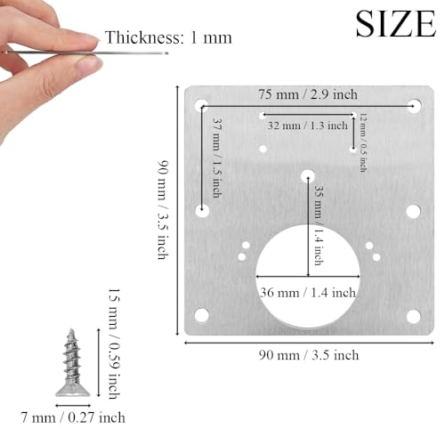 6 Pack Cabinet Door Hinge Repair Plates Cabinet Hinge Repair Replacement Brackets Board Hinges Repairs Fixing Plates with Screw Thicken Durable Stainless Steel for Kitchen Cupboard Locker Furniture - size: 3.54x3.54 inch-6P
