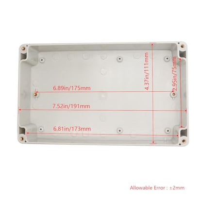 Project Box IP65 Waterproof Junction Box ABS Plastic Electrical Boxes DIY Electronic Project Case Power Enclosure White 7.87x4.72x2.2 inch (200 x 120 x56 mm) - color: White, size: 7.87"x4.72"x2.2"