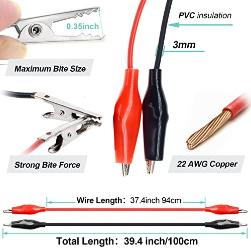3 Pairs 6 Units of Packaging Alligator Clips with Wires Test Cable