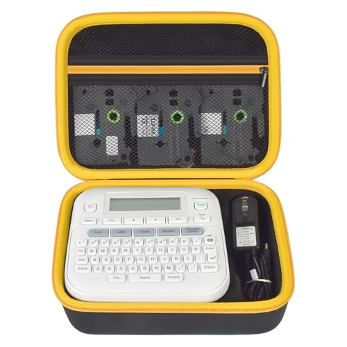GWCASE Label Maker Case for Brother P-Touch PT-D220/ PT-D210, Box Only - color: Black and Yellow zipper