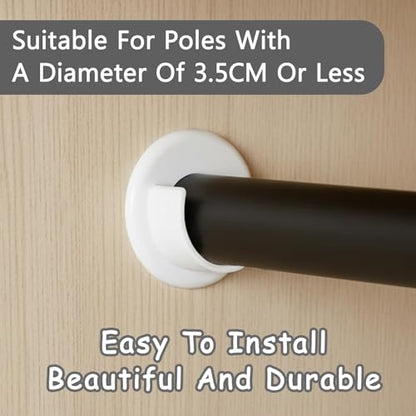 6pcs Heavy Duty Plastic Closet Rod Holders with Screws Wardrobe Tube Rail Support Sockets Multi-Purpose Bracket for Closet Rod Shower Curtain Rod Home Bathroom Clothing Storage (White)