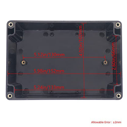 Project Box IP65 Waterproof Junction Box ABS Plastic Black Electrical Boxes DIY Electronic Project Case Power Enclosure 6.3x4.33x3.54 inch (160x110x90 mm) - color: Black, size: 6.3"x4.33"x3.54"