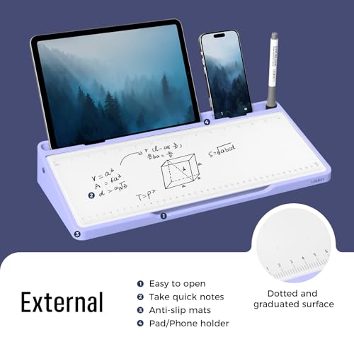 loukin Glass Desktop Whiteboard, 15.3" x 5.6" Dry Erase Desk Board, Purple - color: Purple
