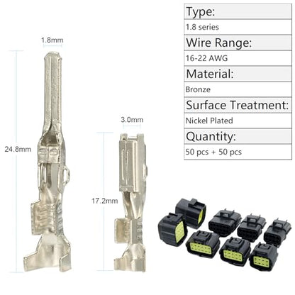 440Pcs Automotive Electrical Pin Connectors Kit Crimp Terminal Pins - color: 440pcs Pin Terminals
