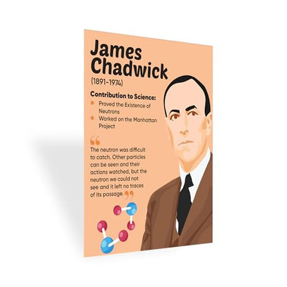 Decorably 12 Famous Scientist Science Posters for Classroom Decor, 11x14in