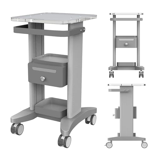 Professional Medical Cart | 3-Tier Rolling Trolley with Drawers | 198 lbs Capacity | Portable Utility Cart for Hospitals, Clinics, Spa, Office, or Home (Silver) - color: Silver