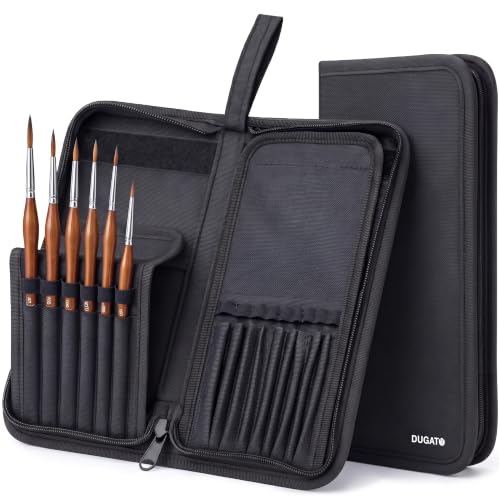 DUGATO Short Brush Holder & Organizer, Canvas Case 5.4 x 10.7 in, Black - color: Black, size: Medium 5.4x10.7 inches