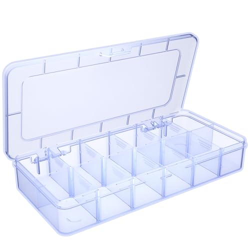 SRNYJAO Plastic Organizer Box,Clear Tackle Box Organizer Compartment - color: clear, size: 12 Grids