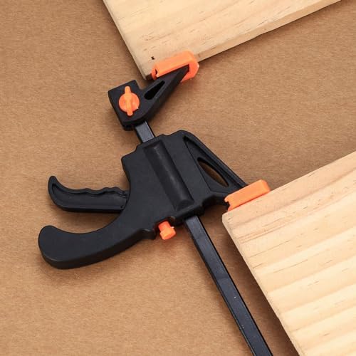 4 Inch Bar Clamps for Woodworking, 5 Pcs Trigger Quick Grip Clamps, One Handed Ratchet Wood Working Clamp, Mini Small Bar Woodworking Clamps for Wood Gluing Crafts (4Inch) - size: 4Inch
