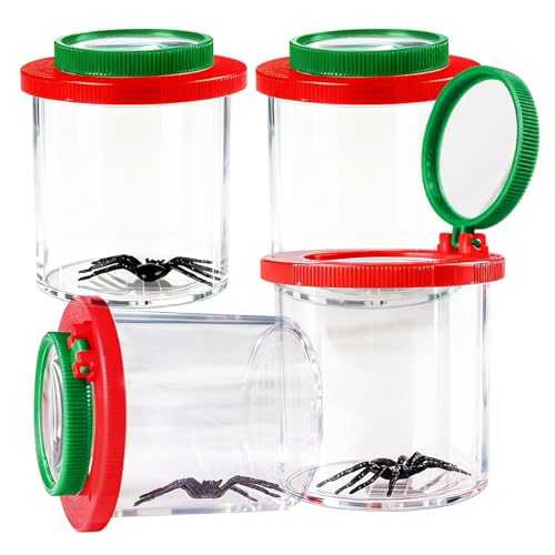 Lightning Bug Jar, Firefly Jar Bug Viewer for Kids Children Nature Exploration, 4 Pack - style: 4 Pack Red-Green