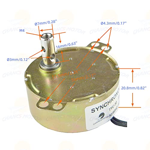 CHANCS 3PCS Synchronous Motor for Cup Turer TYC-50 110V 2.5-3RPM 4W CW/CCW Synchronous Turntable Motor with 7mm Bore Flexible Shaft Flexible Coupling Coupler Connector Kit - size: 3PCS, style: Motor + Coupling