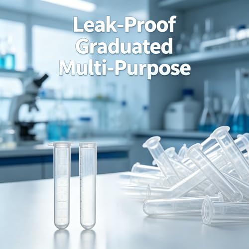 50pcs 10ml Centrifuge Tubes Clear Plastic Vials EP Lab Vials - style: 50pcs 10ml