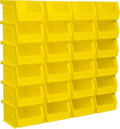 Akro-Mils 30210 AkroBins Plastic Storage Bin Hanging Stacking Containers, (5-Inch x 4-Inch x 3-Inch), Yellow, 24-Pack - color: Yellow