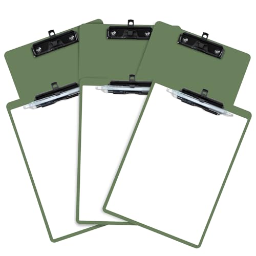 FRETONBA Set of 6 Clipboard with Pen Holder, Green - style: 6 Pack-Green
