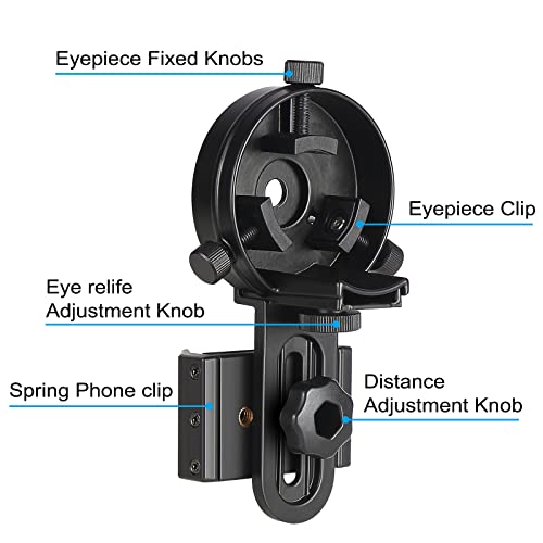 CELTICBIRD - Upgrade Smartphone Scope Adapter Spotting Scope Phone Adapter - Precision Metal Telescope Phone Mount for Spotting Scopes, Binoculars, Monocular, Telescope, Microscope