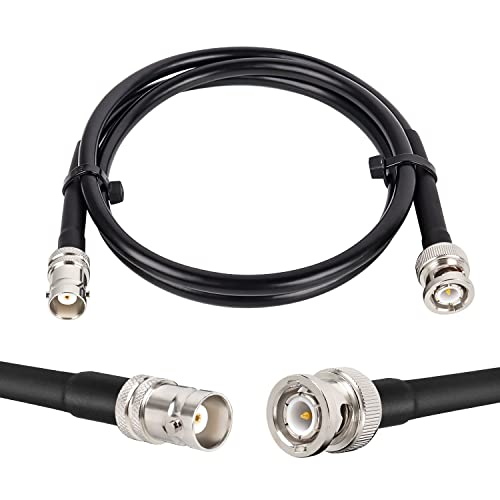 MOOKEERF BNC Male to BNC Female Coaxial Cable 50 ohm RG8X Coax Ultra Low Loss for Antenna, RF Radio, Modem, Oscilloscope, Spectrum, Analyzer, Signal Generator (3FT) - size: 3FT