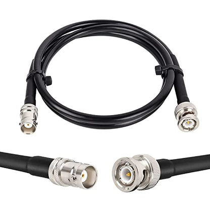 MOOKEERF BNC Male to BNC Female Coaxial Cable 50 ohm RG8X Coax Ultra Low Loss for Antenna, RF Radio, Modem, Oscilloscope, Spectrum, Analyzer, Signal Generator (3FT) - size: 3FT