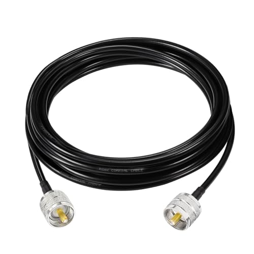 Superbat PL259 RG8X Coaxial Cable 20ft PL-259 UHF Male 50 ohm Coax Cable - size: 20 ft RG8X Cable