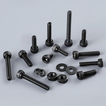 VGBUY 1001Pcs M2.5 Screws Kit,Black M2.5 Screws (7 Sizes 4-20mm),Hex Socket Head Cap Small Metric Bolts Nuts Assortment,12.9 Grade Alloy Steel,Black Oxide, 4/6/8/10/12/16/20mm - size: M2.5x4/6/8/10/12/16/20mm, style: Socket Head