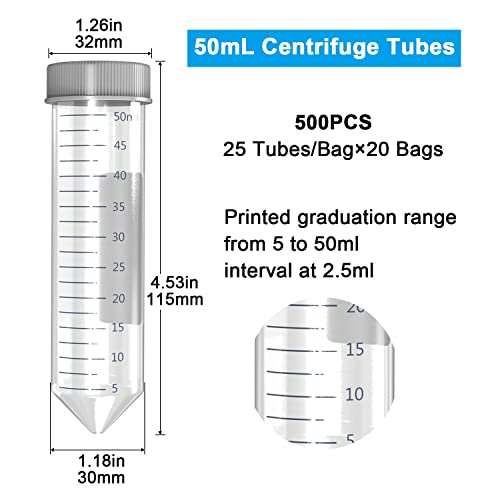 ONiLAB 50mL Conical Centrifuge Tubes, 500 Pcs - style: 50ml-500pcs